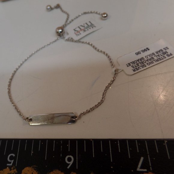 Giani Bernini  9.25 Sterling Silver Bar Bracelet Adjustable Sizing BNWT $90.00 - Picture 9 of 10